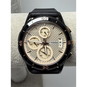 Fossil ES3984 New Battery Mens Watch Chronograph‎ 38MM 8" Black Silicone Band